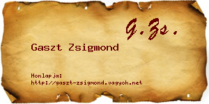 Gaszt Zsigmond névjegykártya