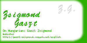 zsigmond gaszt business card